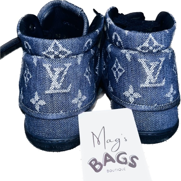 Louis Vuitton: Denim LV Monogram Brea High Top Sneakers - Picture 6 of 16